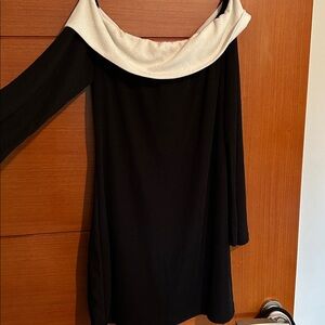 Princess Polly Monochrome Off-Shoulder Dress